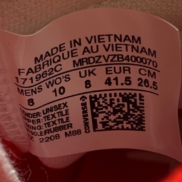 Converse Chuck Taylor All Star Not A Chuck Red Shoes 171962C Men’s Sz 10 - Picture 5 of 10